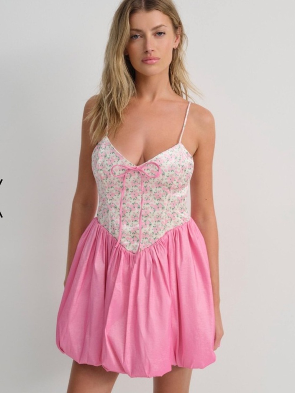 NEW For Love and Lemons Berry Bud Bubble mini dress pink small